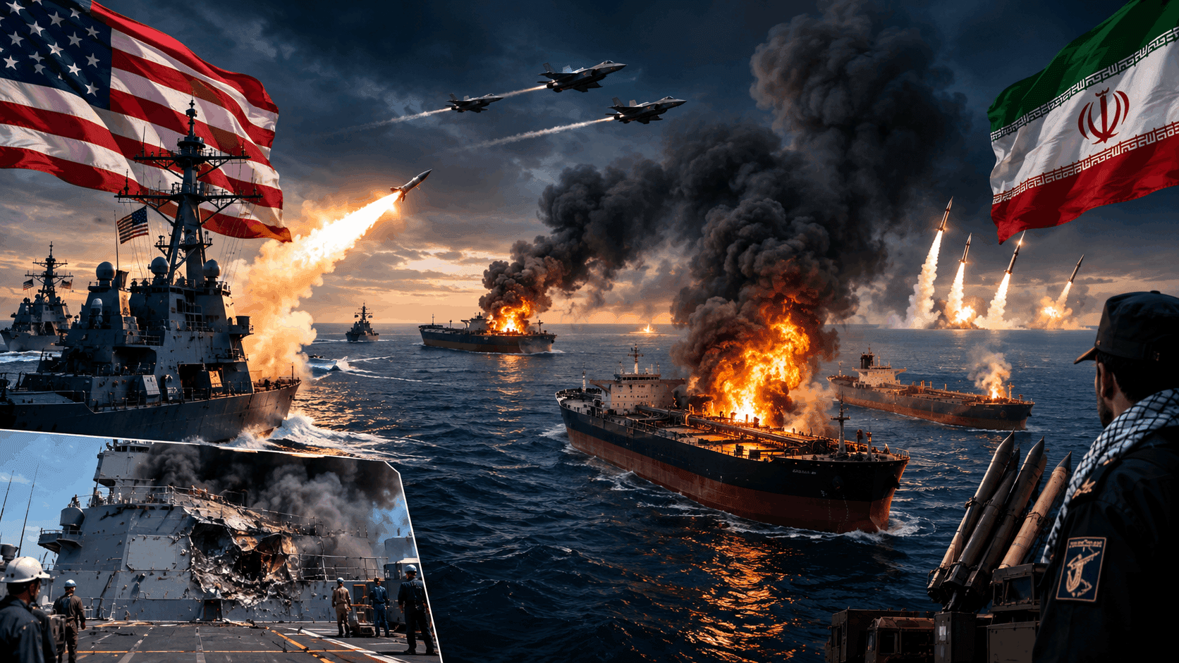 Iran war live : US Strikes 3 Iranian Oil Tankers After IRGC Missile Attack on Navy Warships