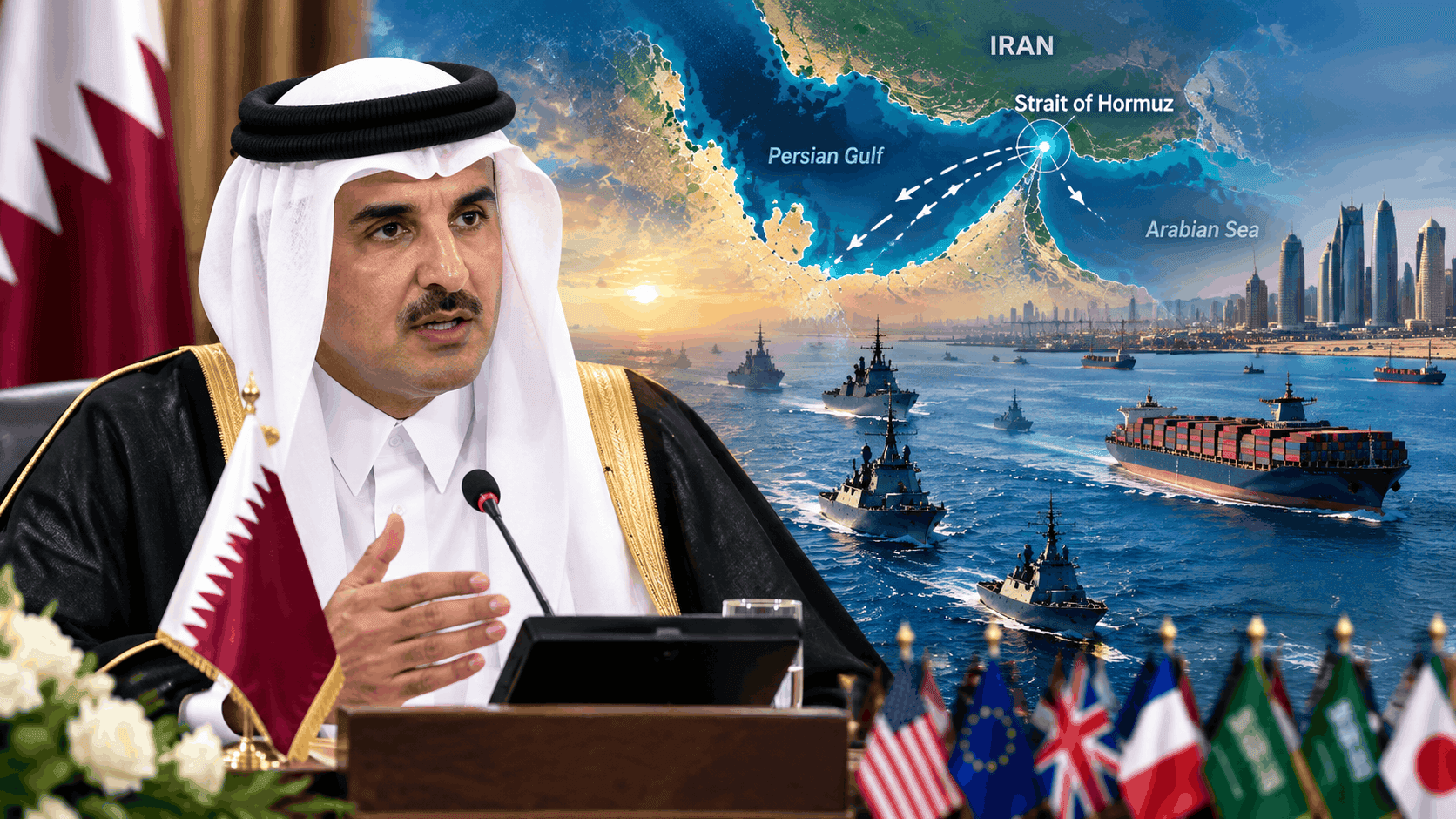 Qatar Emir Calls for Global Effort to Guard Gulf Maritime Routes