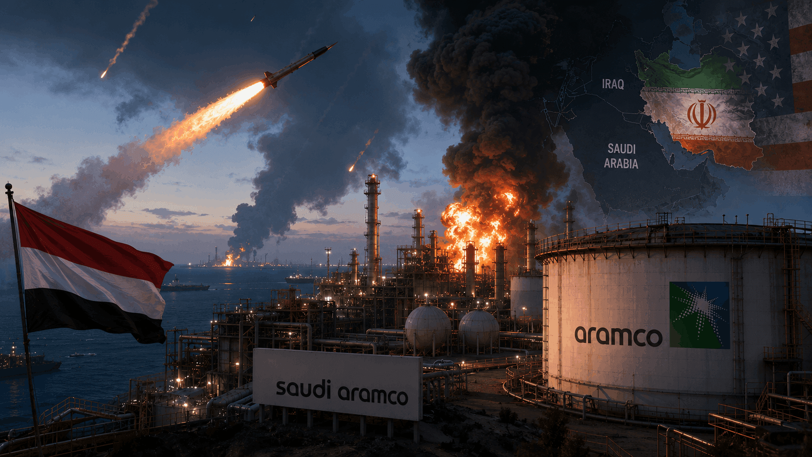 Middle East War Escalates: Houthi Missile Strikes Hit Saudi Aramco Red Sea Oil Facilities as New Front Opens in US-Iran Conflict