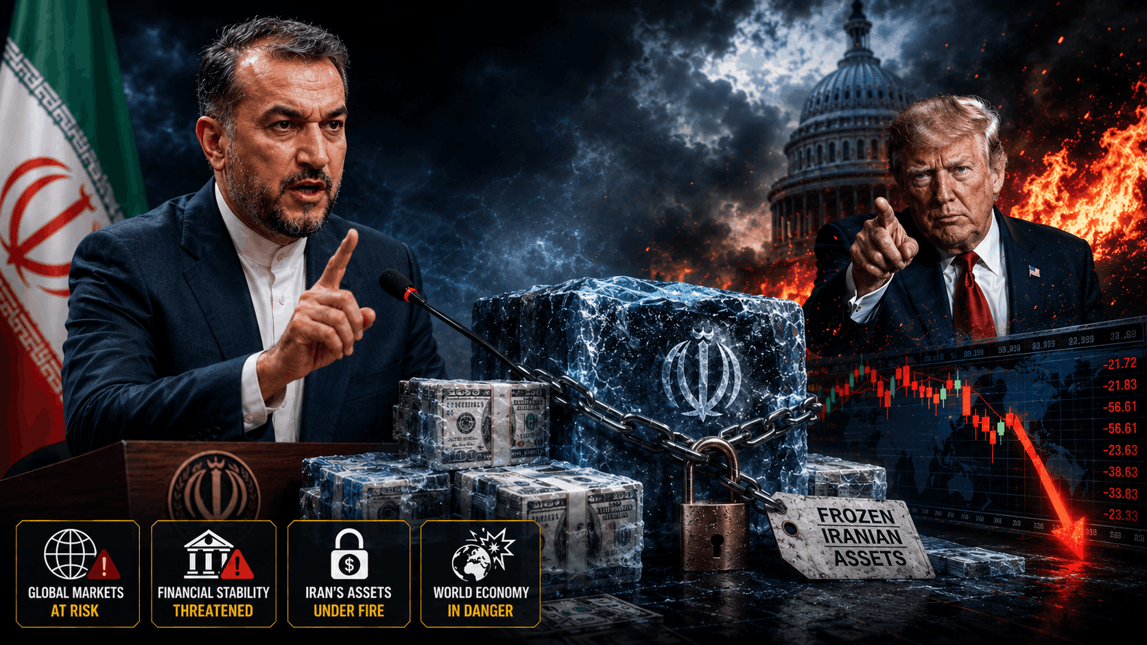Tehran Warns of Global Financial Chaos: Foreign Minister Slams Trump’s ‘Incendiary’ Threat to Seize Frozen Iranian Assets