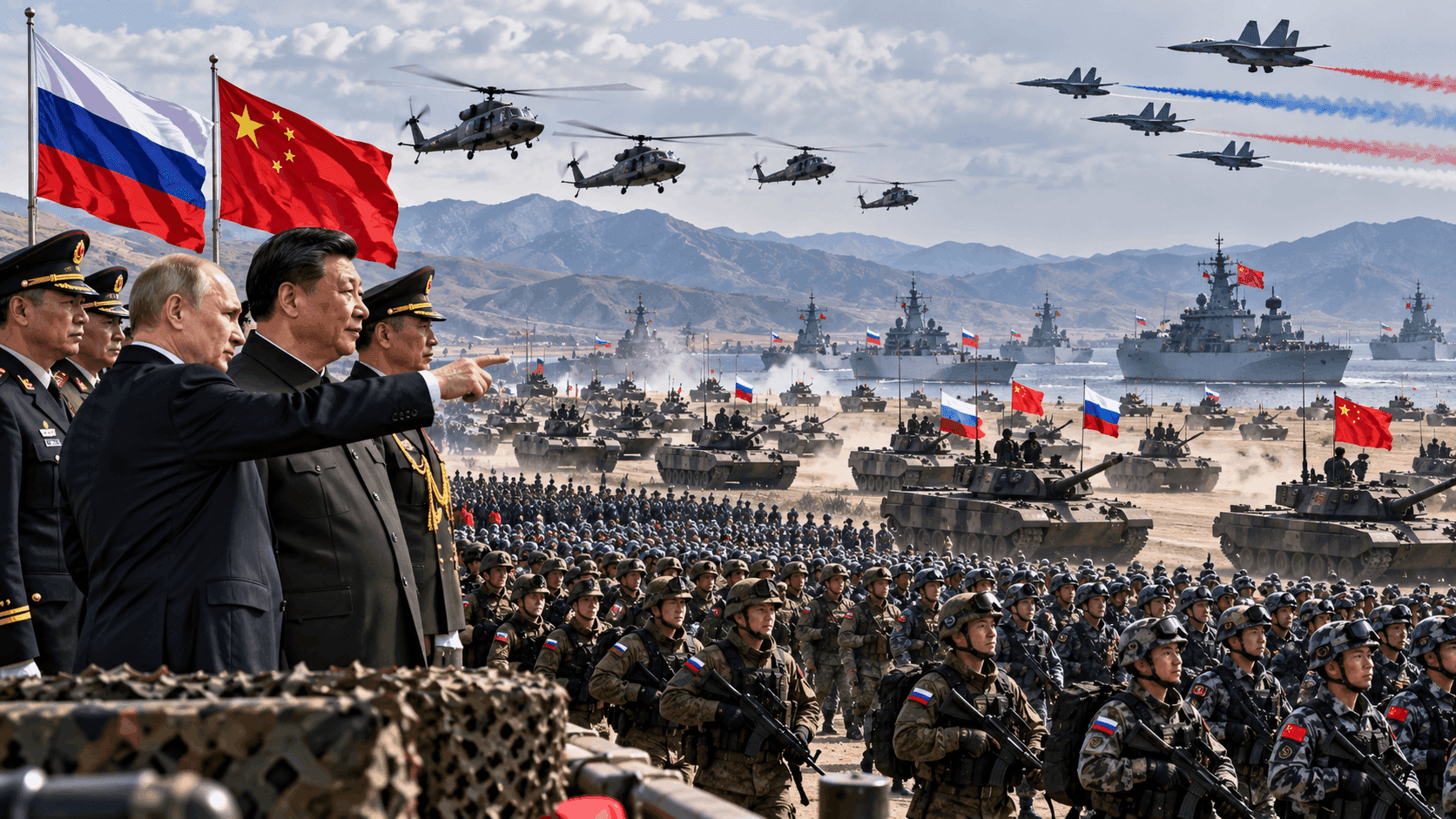 Putin Shows Off 47,000-Troop Drills With China to Counter NATO Power