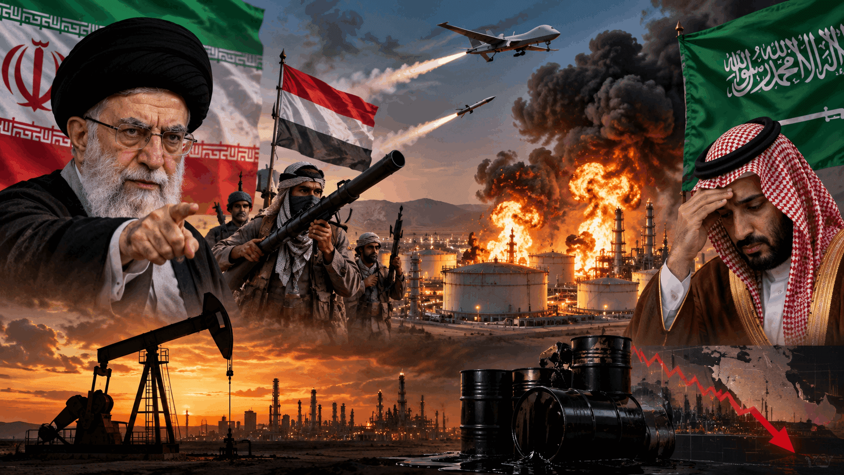 Iran Threatens Economic Warfare as Houthi Strikes Hit Saudi Oil Sites