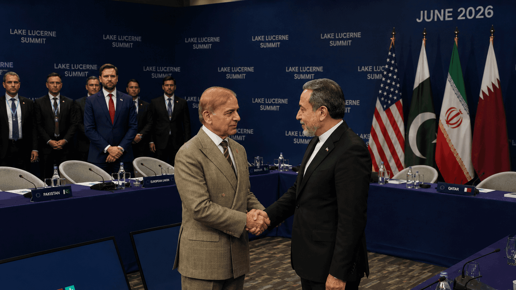 Historic Swiss Summit: Vance, Araghchi & Shehbaz Share One Room for Peace