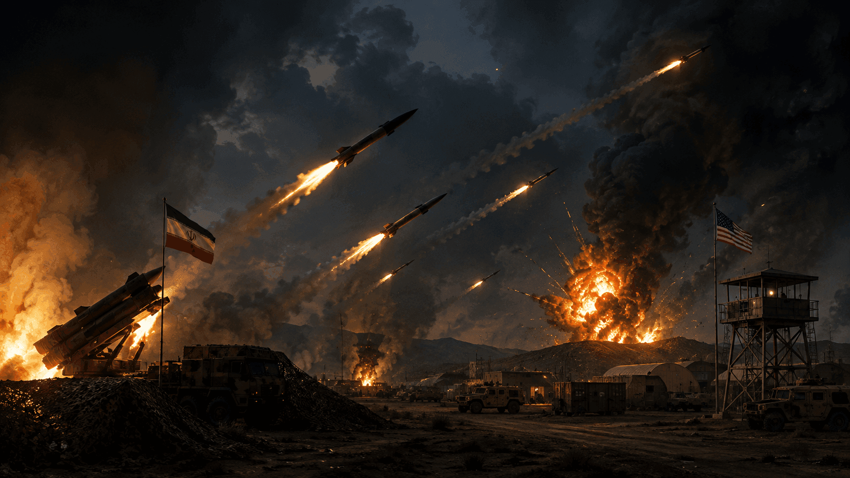 Middle east live : Iran Fires Missiles at US Bases in Jordan After Heavy Strikes on Larak Island