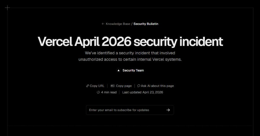Vercel Discovers Additional Compromised Accounts Linked to Context.ai Breach