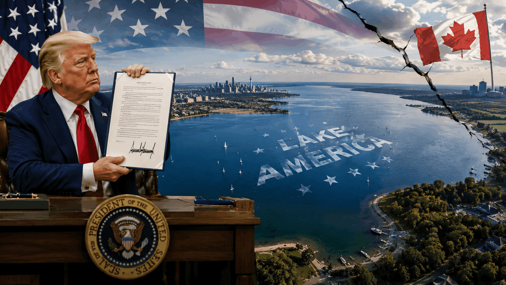 Trump Orders Lake Ontario Renamed 'Lake America' Amid Canada Trade War