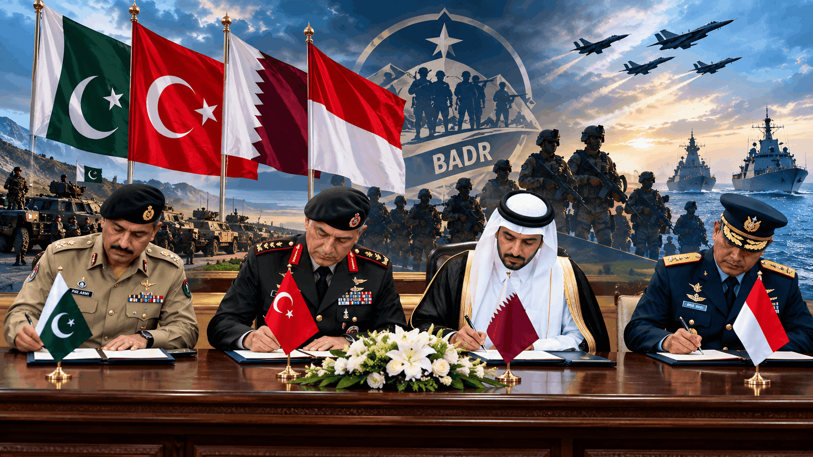 Four-Nation 'Badr' Defense Pact Signed by Pakistan, Türkiye, Qatar & Indonesia