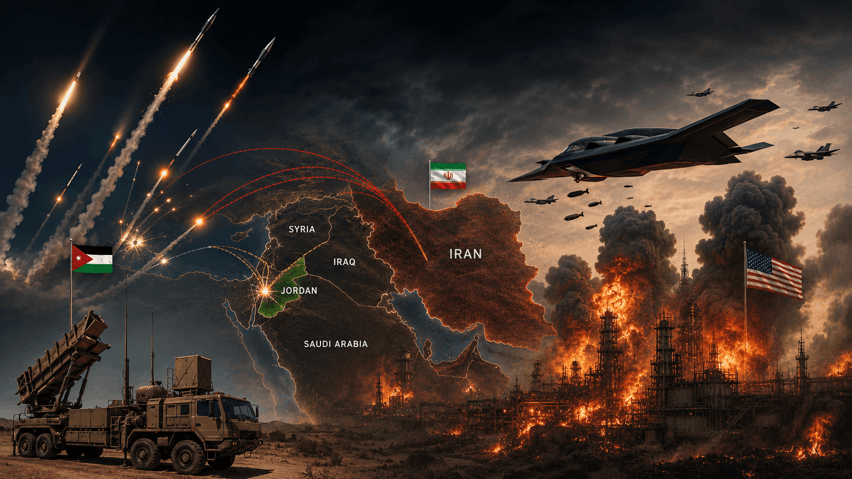 Middle East Crisis Escalates: Jordan Intercepts Iranian Mis*les as US Unleashes Heavy Retaliatory Str*kes on IRGC Targets After Brief Pause