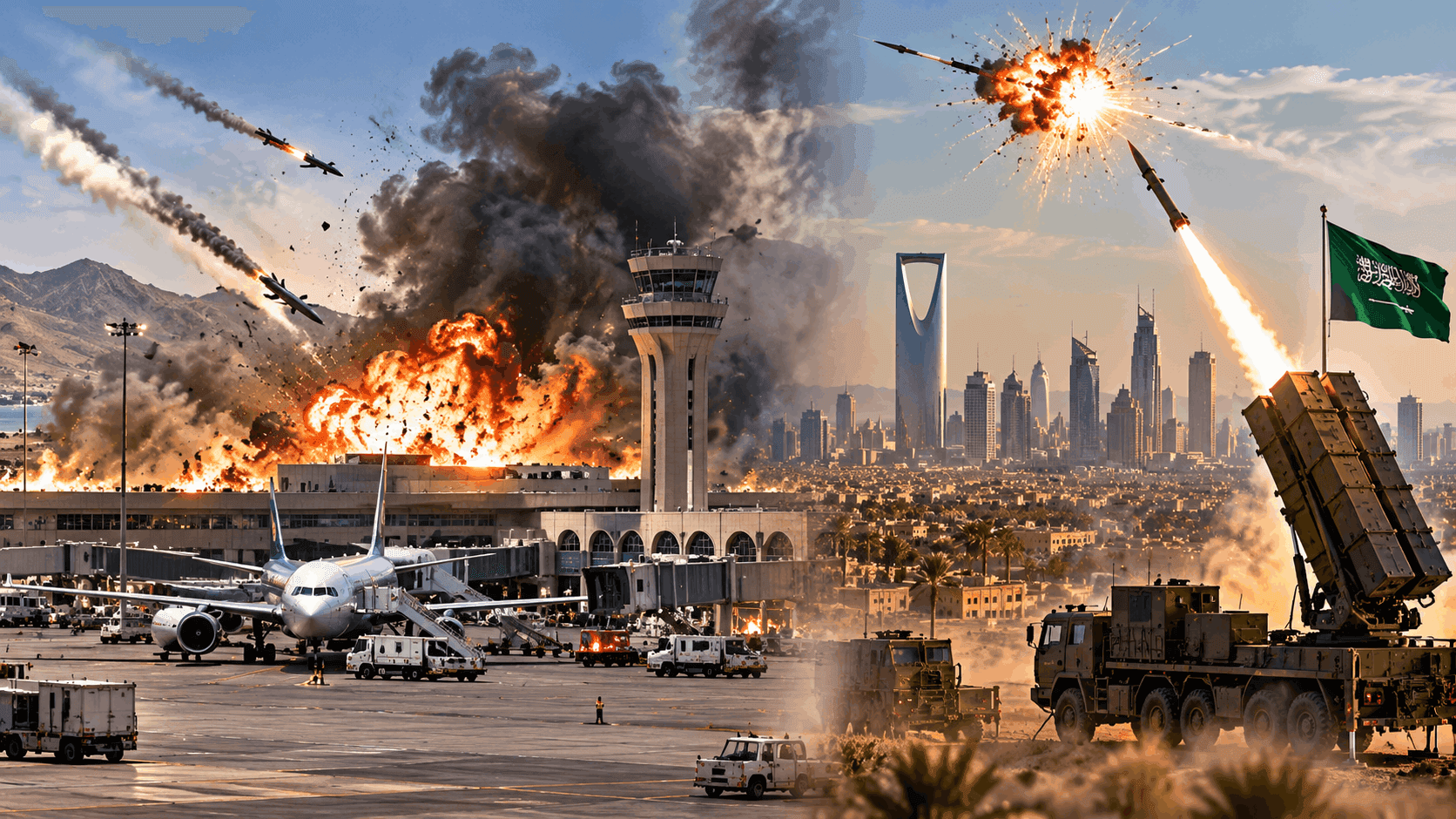 Aden Airport Targeted in Houthi Attack as Saudi Forces Intercept Riyadh Missile