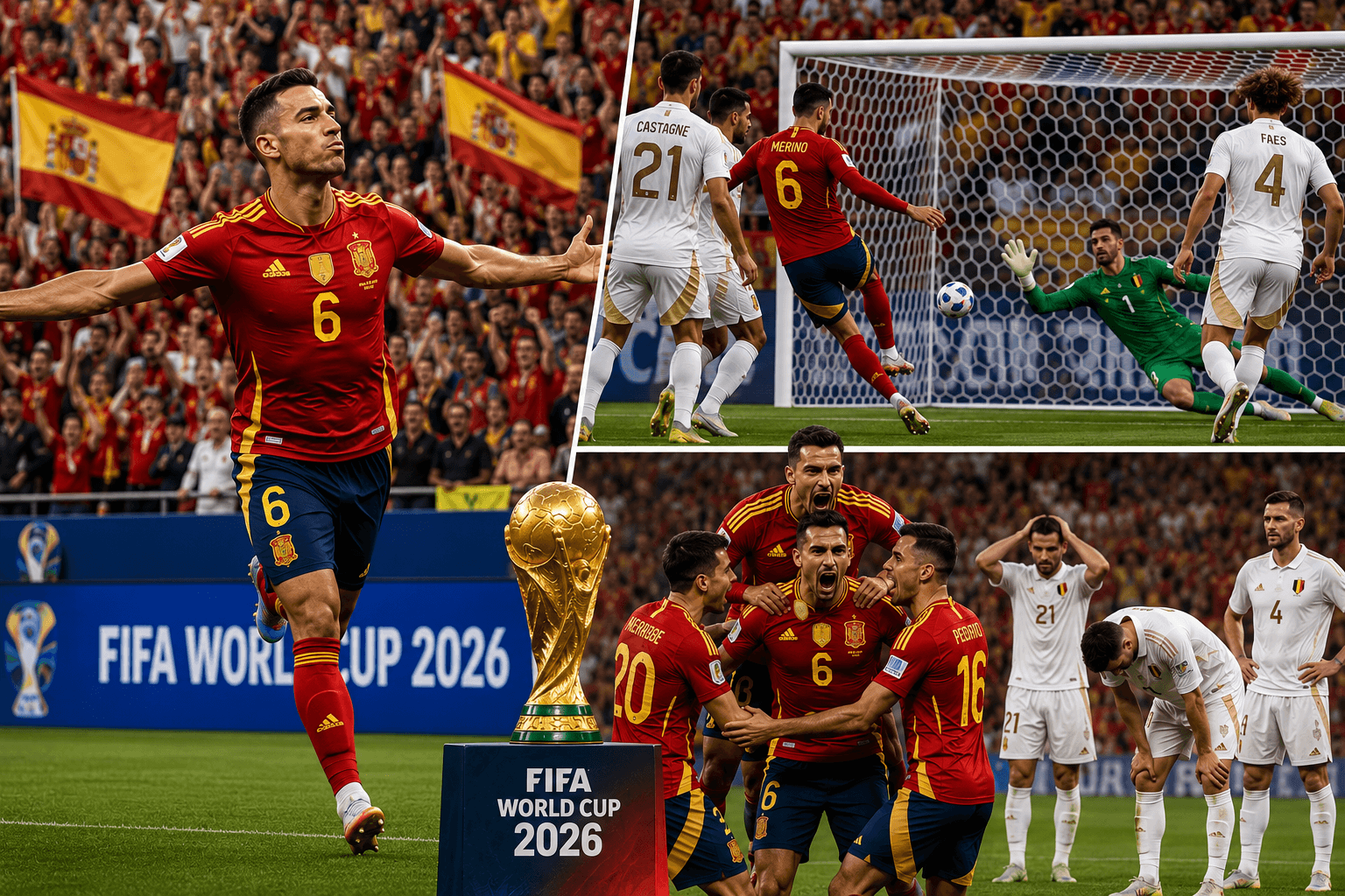 FIFA World Cup 2026: Spain Knocks Out Belgium 2-1 as Mikel Merino’s Late Strike Sets Up Blockbuster Semifinal Against France