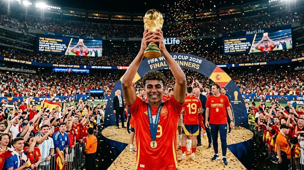 The Teenage King: How Lamine Yamal Outlasted Cristiano Ronaldo, Kylian Mbappé, and Lionel Messi to Lift the FIFA World Cup 2026 Trophy!