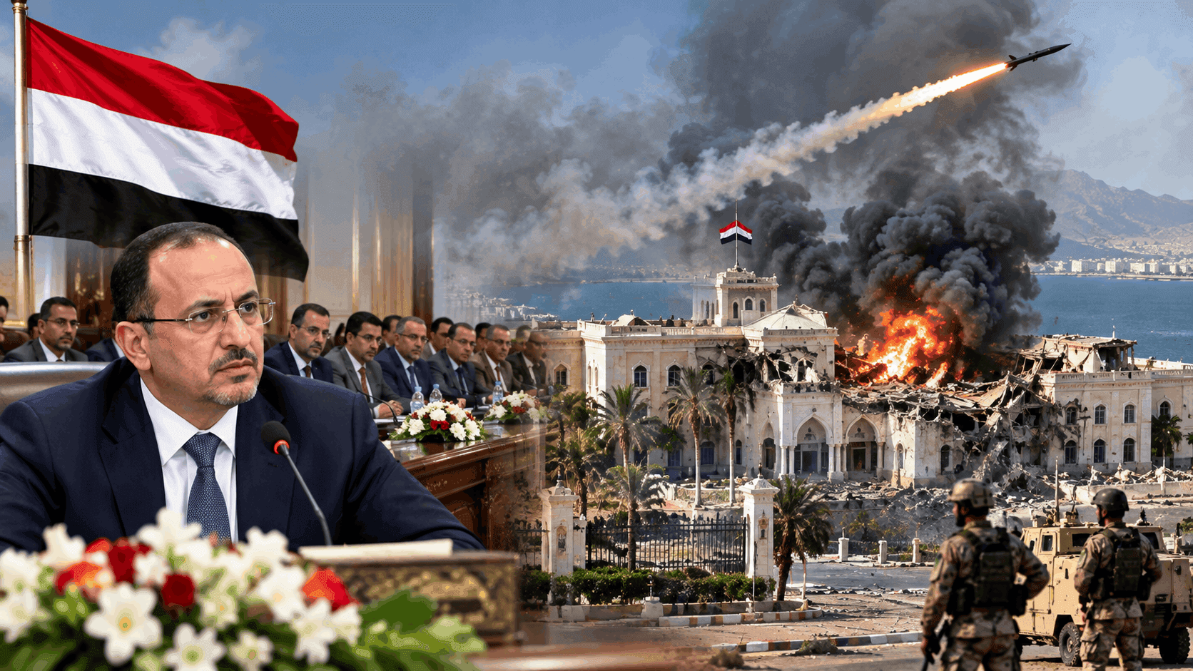 Yemen PM and Cabinet Unharmed After Severe Missile Strike on Aden Palace
