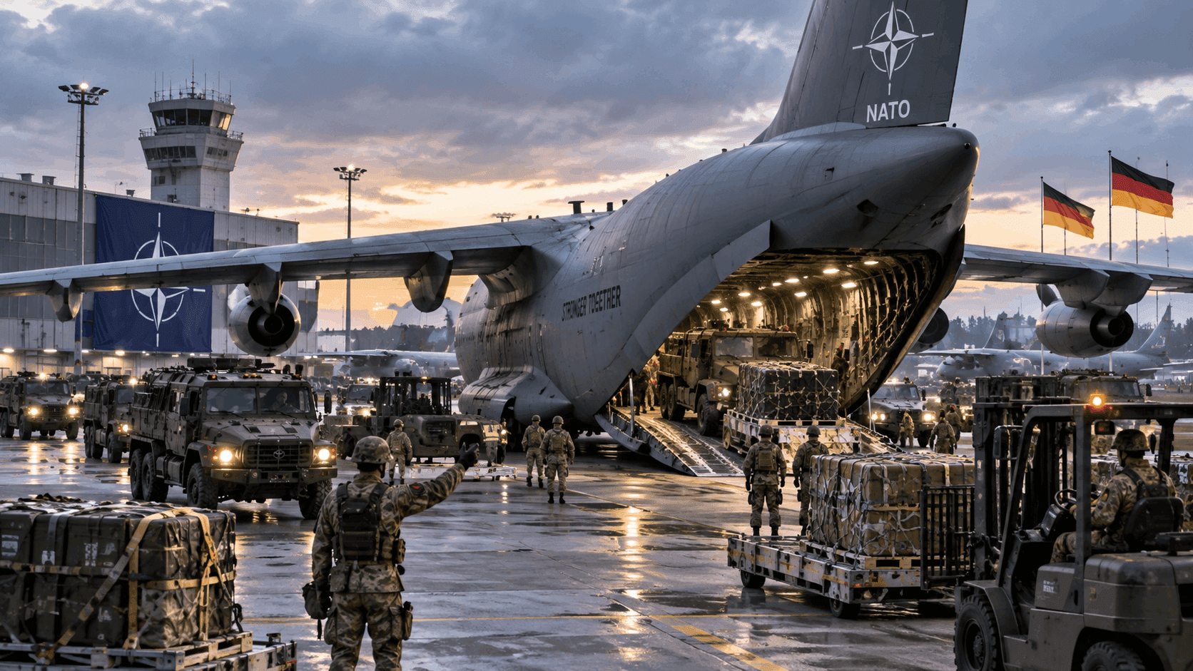 NATO Cargo Plane Lands in Germany: Massive Military Transport Mobilizes