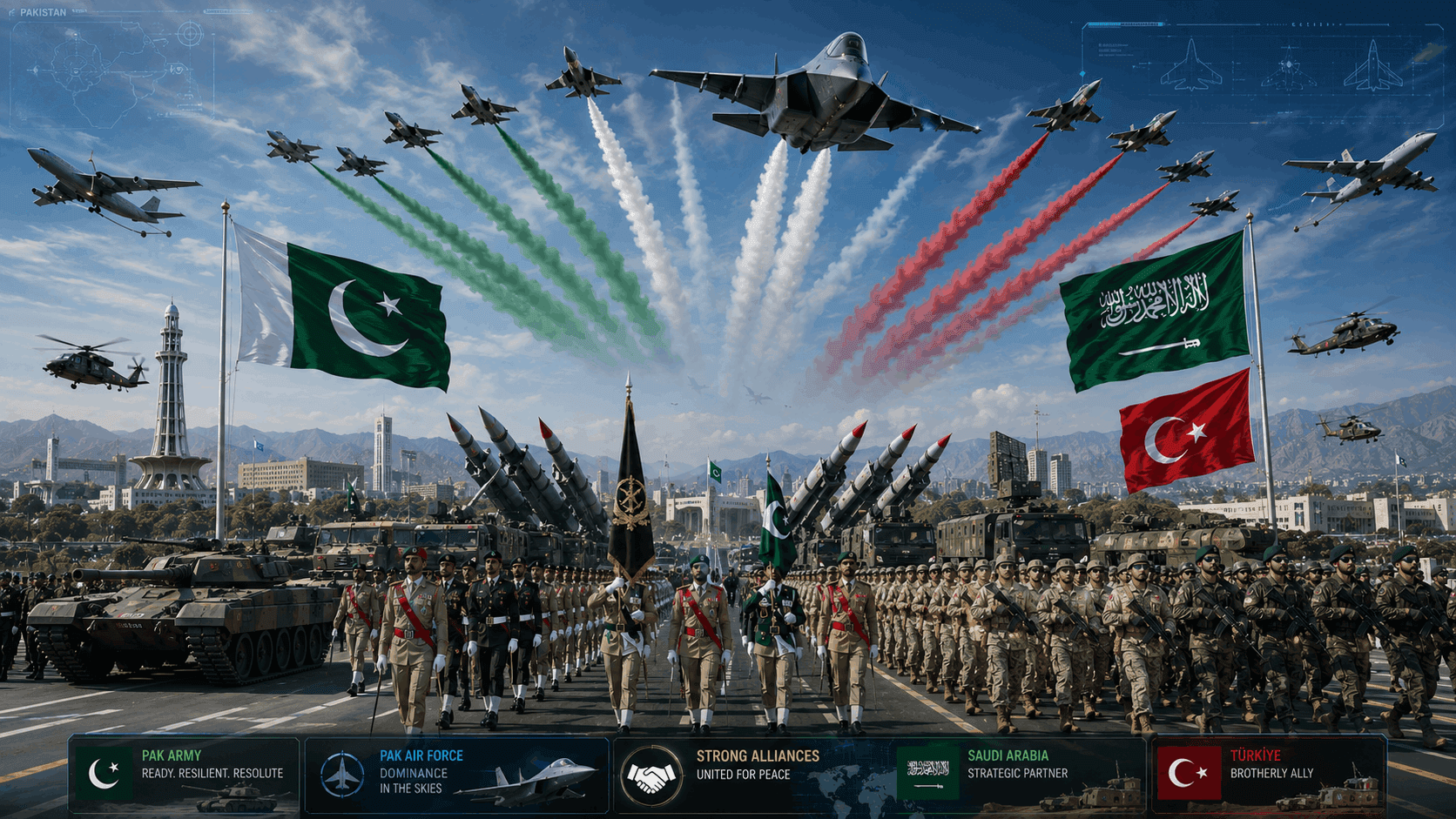 Aug 14 Parade: Pak Army to Display Military Power with Saudi & Turkish Forces