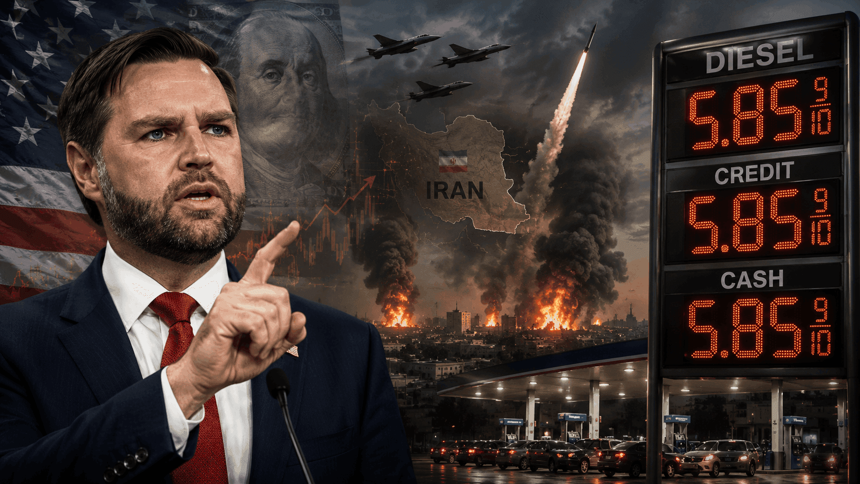 Vance Warns 'Everything' on Table for Iran as US Diesel Prices Hit Record $5.85