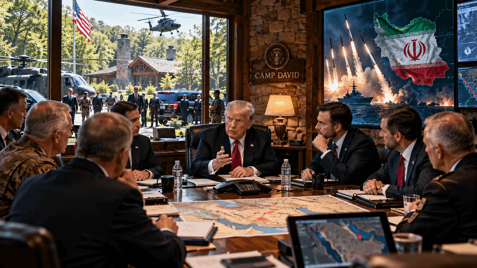 Trump Aides Hold Secret Camp David Huddle as Iran War Reaches Crossroads