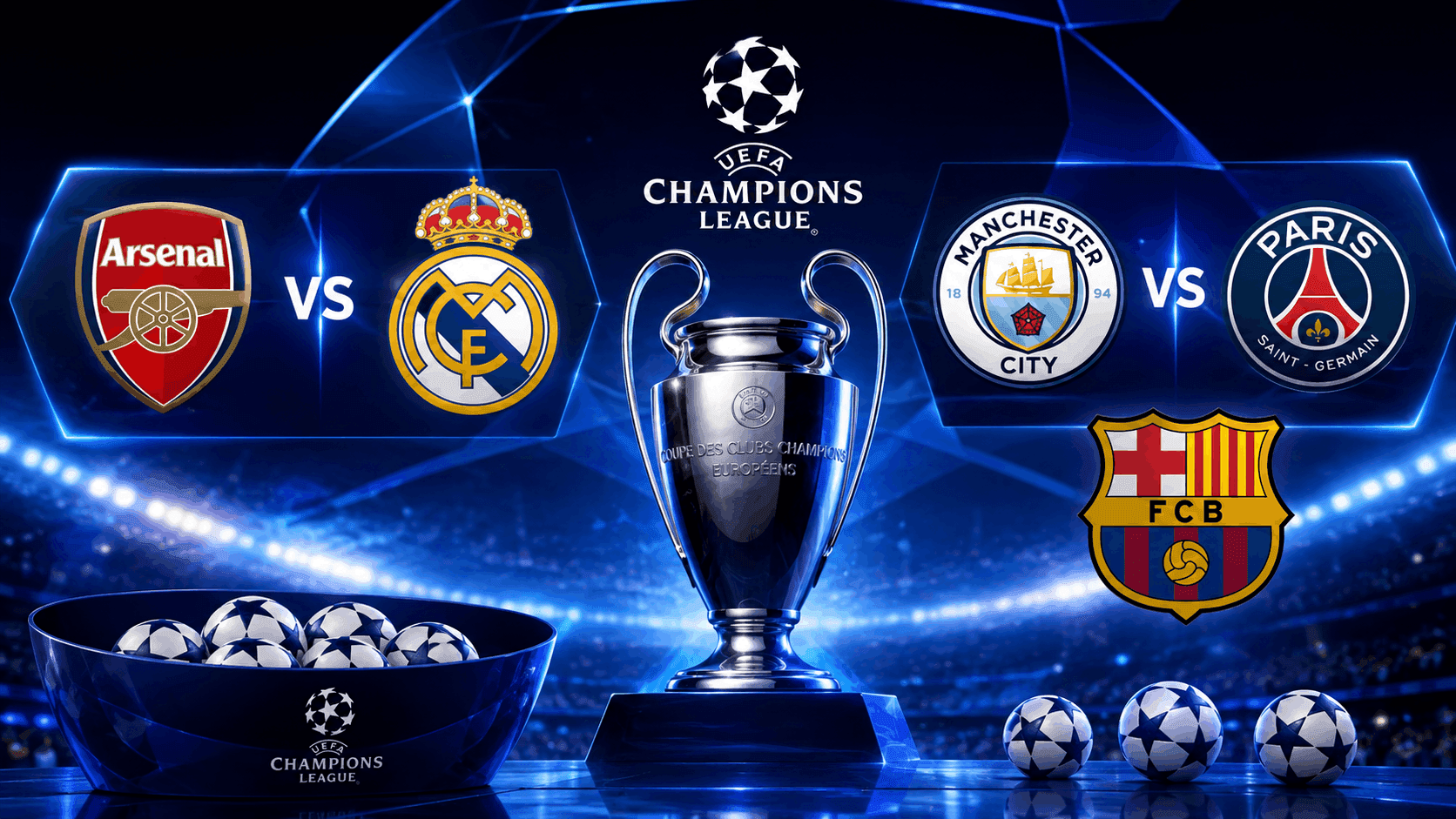UCL Draw 2026: Arsenal Face Real Madrid, City Battle PSG & Barcelona