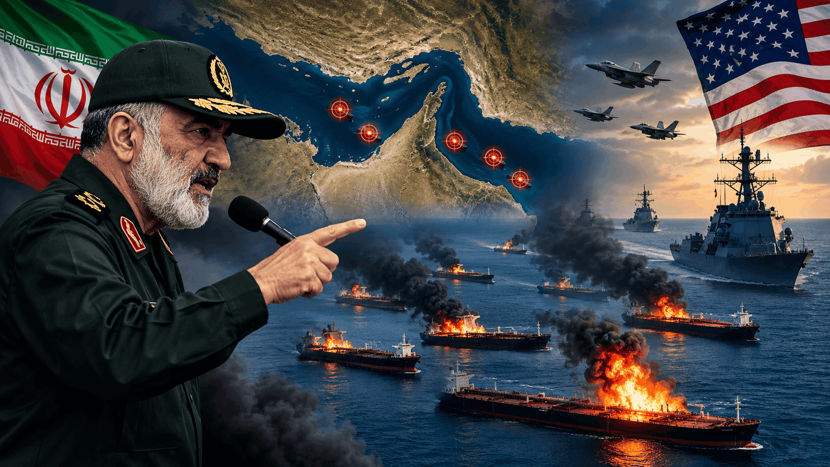 IRGC Warns US Regional Bases After Striking Seven Tankers in Hormuz Passage